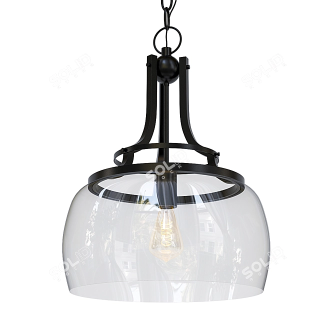 Elegant Bronze Pendant Light 3D model image 1