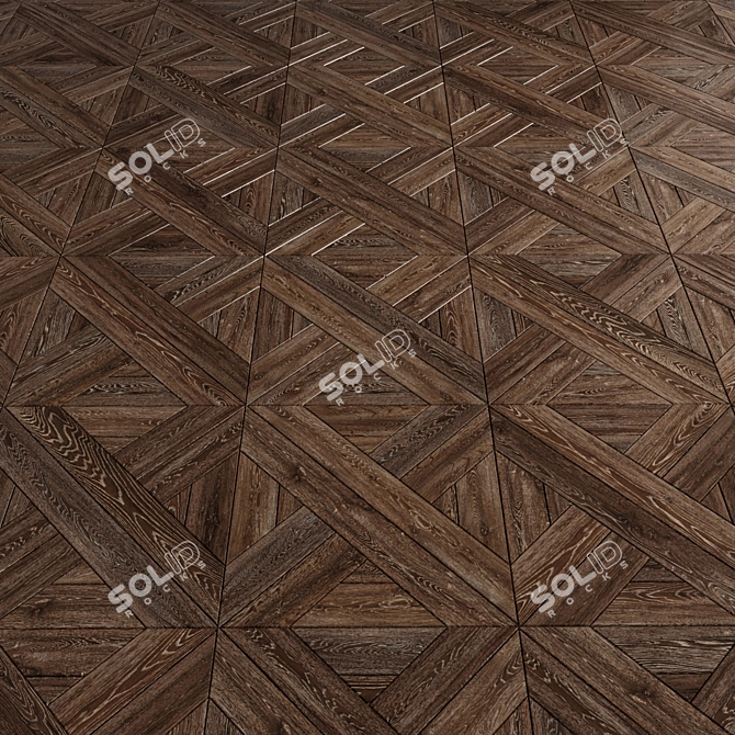 Modular Gordon Dark Oak Parquet 3D model image 1