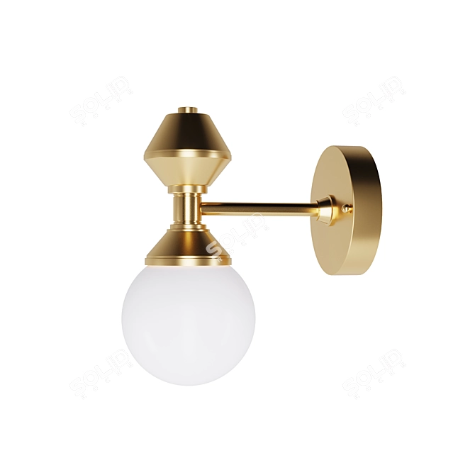 Modern Brass Sconce: Dome #3 3D model image 1