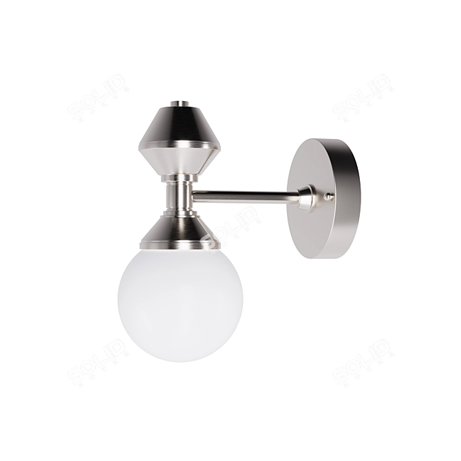 Modern Brass Sconce: Dome #3 3D model image 2