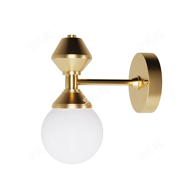 Modern Brass Sconce: Dome #3 3D model image 5