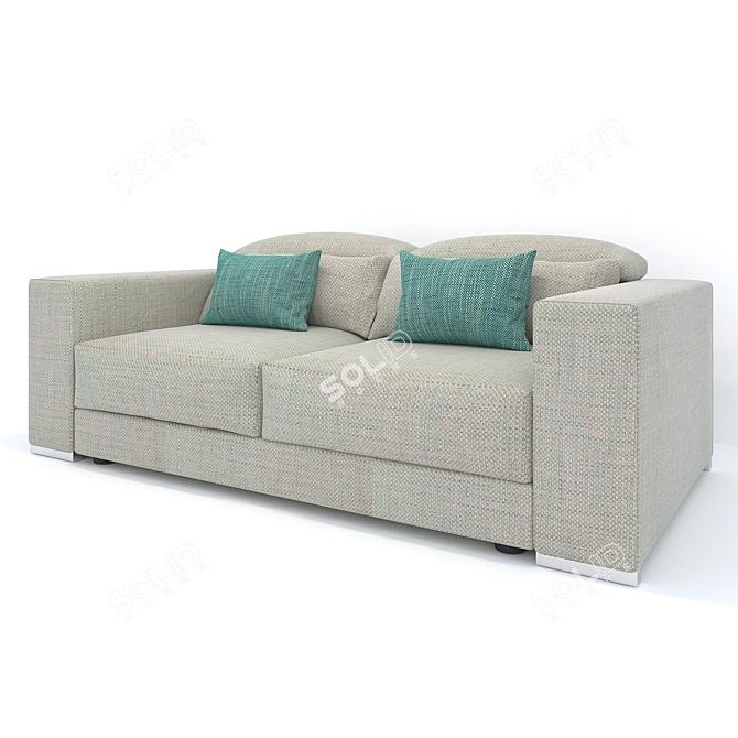 Foldable Singapore 3-seat Couch 3D model image 1