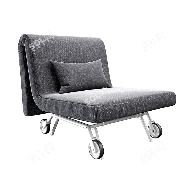 Convertible Chair Bed: Small & Stylish! 3D model image 2