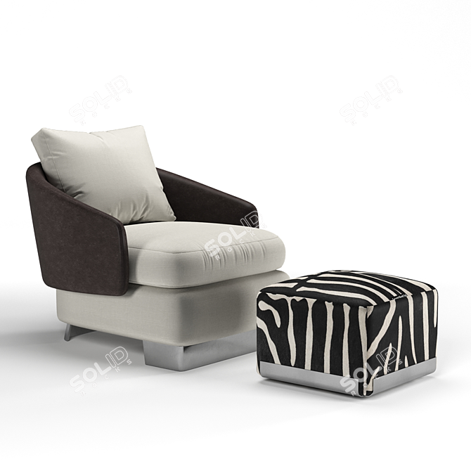 Elegant Lawson Armchair 3D model image 2