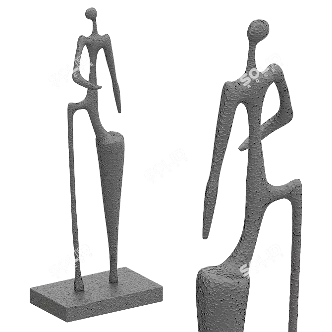 Elegant Art Deco Sculpture 3D model image 1