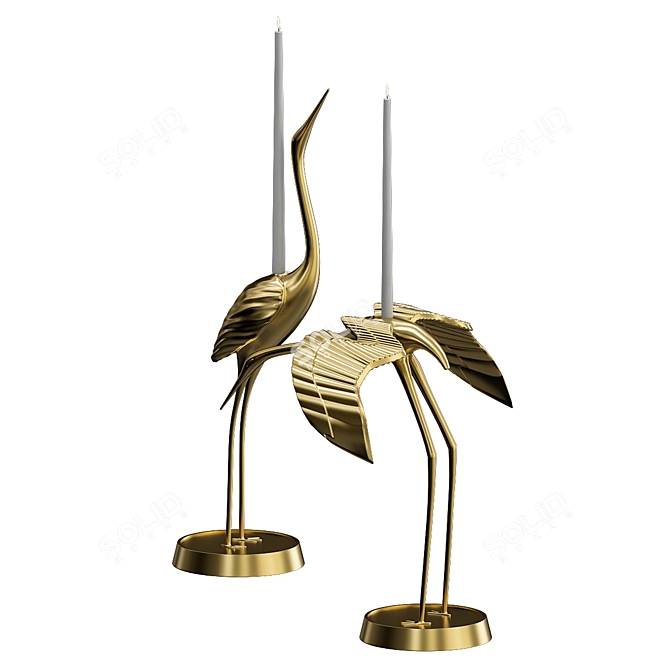 Elegant Metal Art Sculpture 3D model image 1
