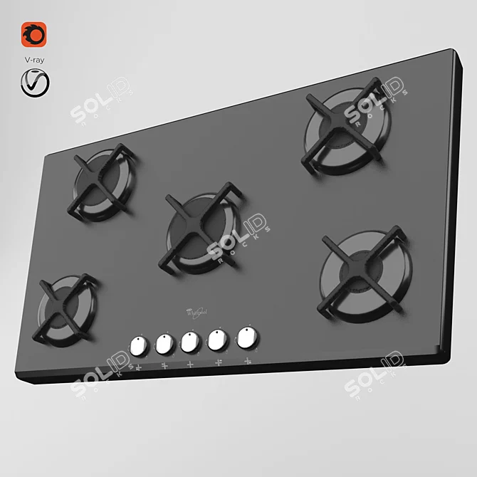 Whirlpool Gas Cooktop 3D model image 1