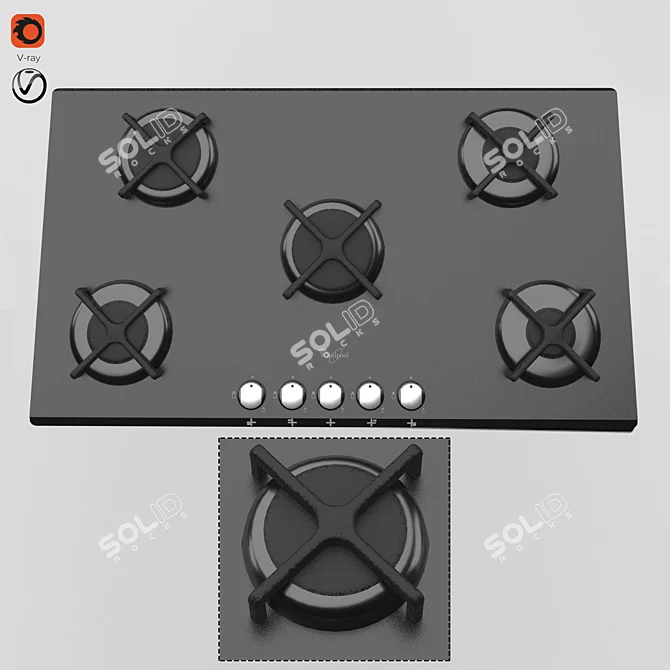 Whirlpool Gas Cooktop 3D model image 3