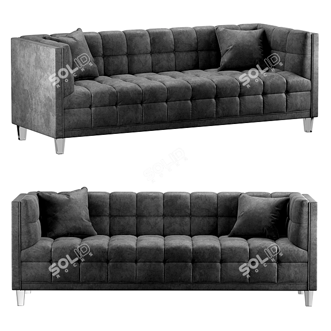 Modern Mariel Velvet Sofa 3D model image 1