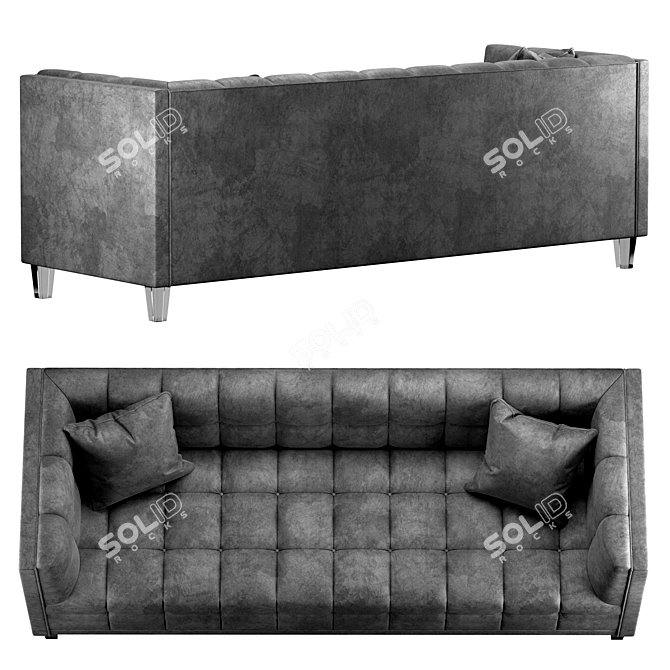 Modern Mariel Velvet Sofa 3D model image 3