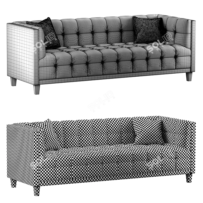 Modern Mariel Velvet Sofa 3D model image 5