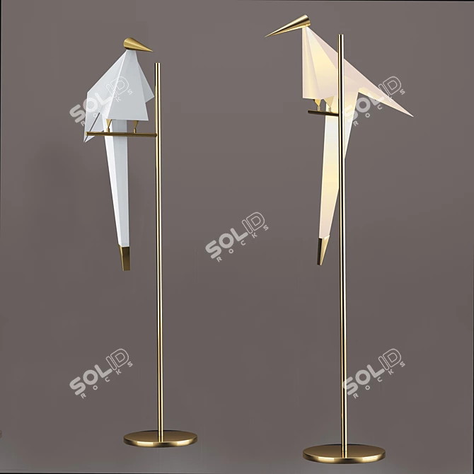 Gilded Bird LED Table Lamp 3D model image 4