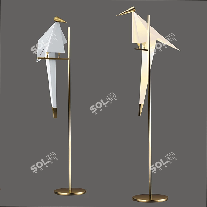 Gilded Bird LED Table Lamp 3D model image 5