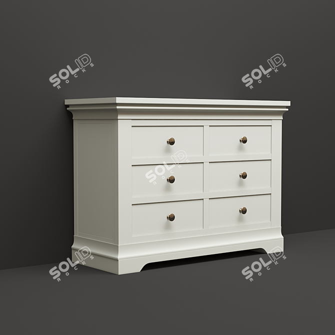 Toulouse Gray 3+4 Chest: Spacious, Stylish Storage 3D model image 3