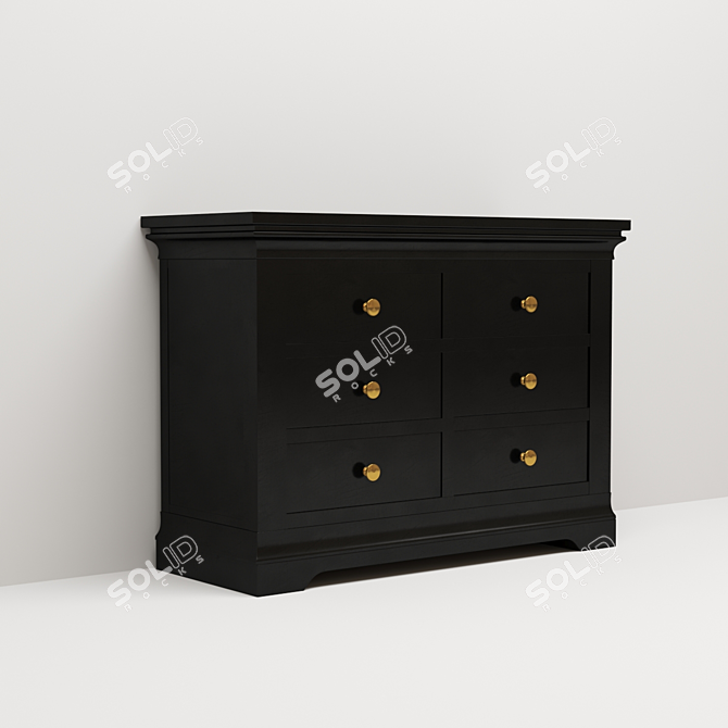 Toulouse Gray 3+4 Chest: Spacious, Stylish Storage 3D model image 4