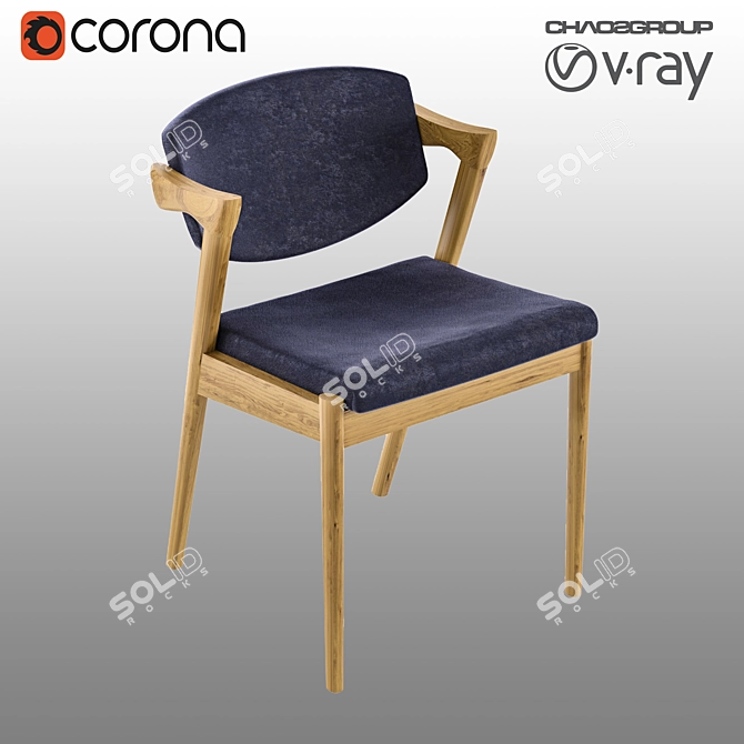 Elegant Fabric Chair: Replica Kai Kristiansen 3D model image 1