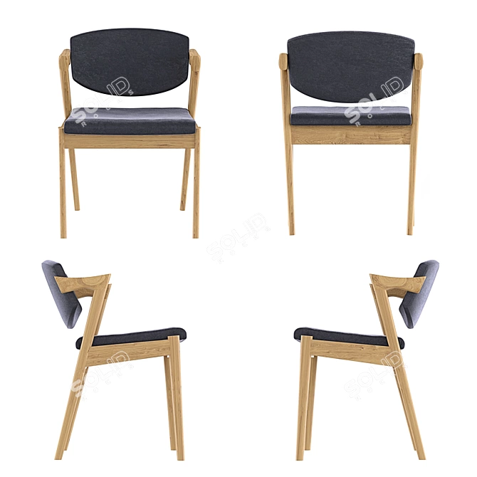 Elegant Fabric Chair: Replica Kai Kristiansen 3D model image 2