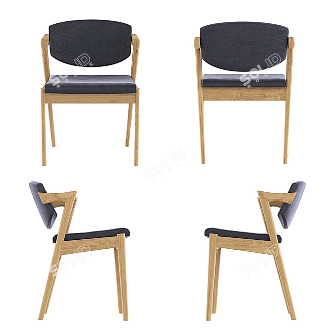 Elegant Fabric Chair: Replica Kai Kristiansen 3D model image 10