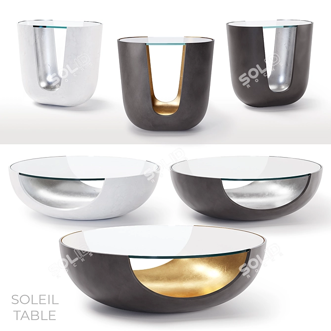 Soleil Modern Cocktail Table: Luxurious Design 3D model image 1