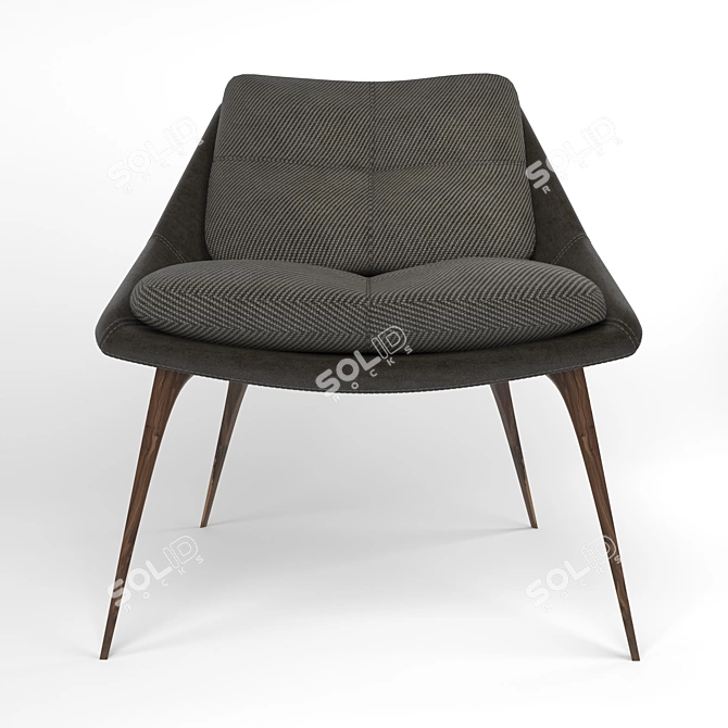 Premium Leather Columbus Lounge Chair 3D model image 5