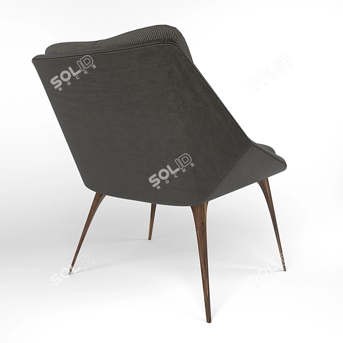 Premium Leather Columbus Lounge Chair 3D model image 6