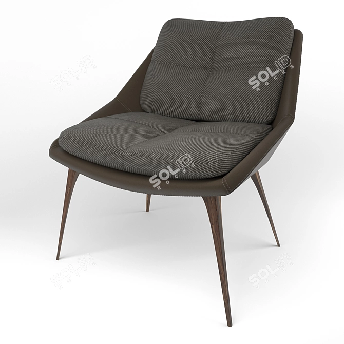 Premium Leather Columbus Lounge Chair 3D model image 7