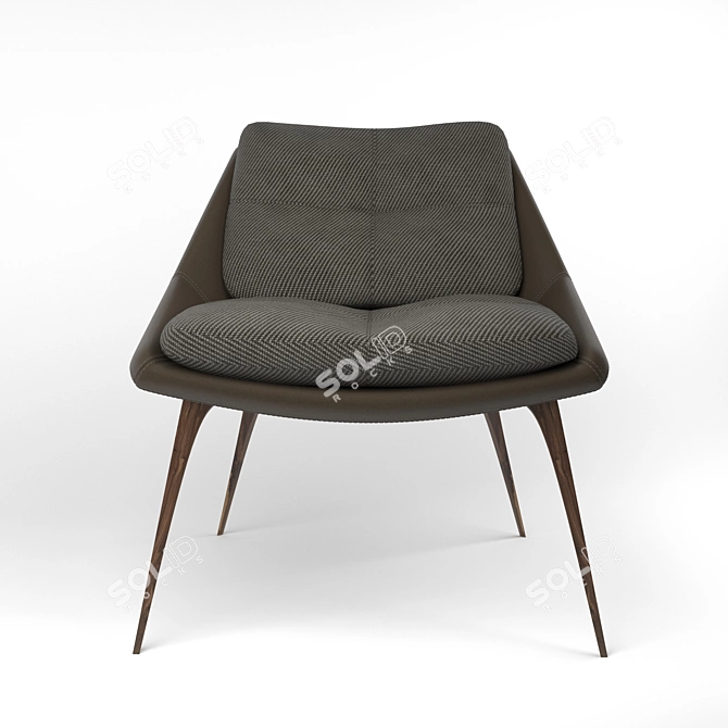 Premium Leather Columbus Lounge Chair 3D model image 8