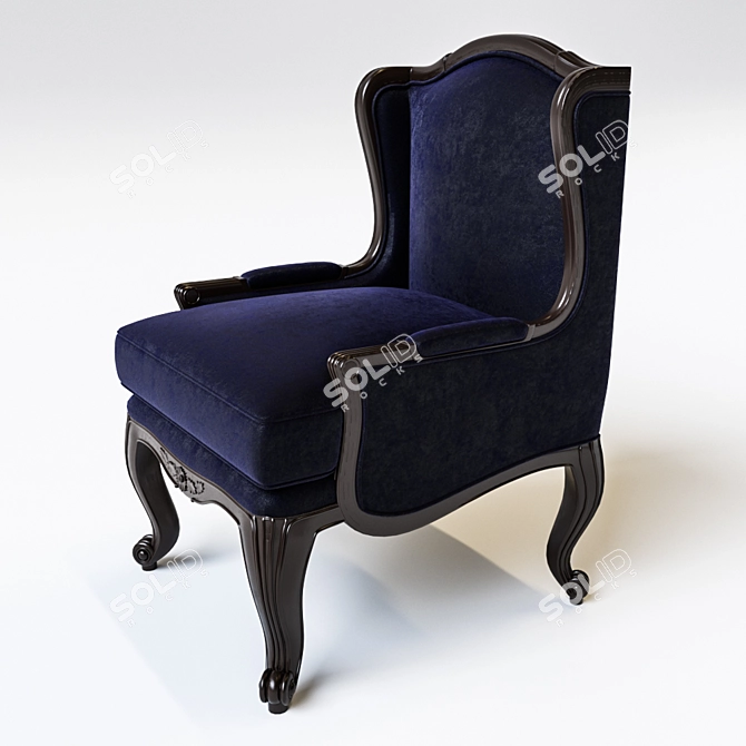 Elegant French Louis XV Chair 3D model image 2