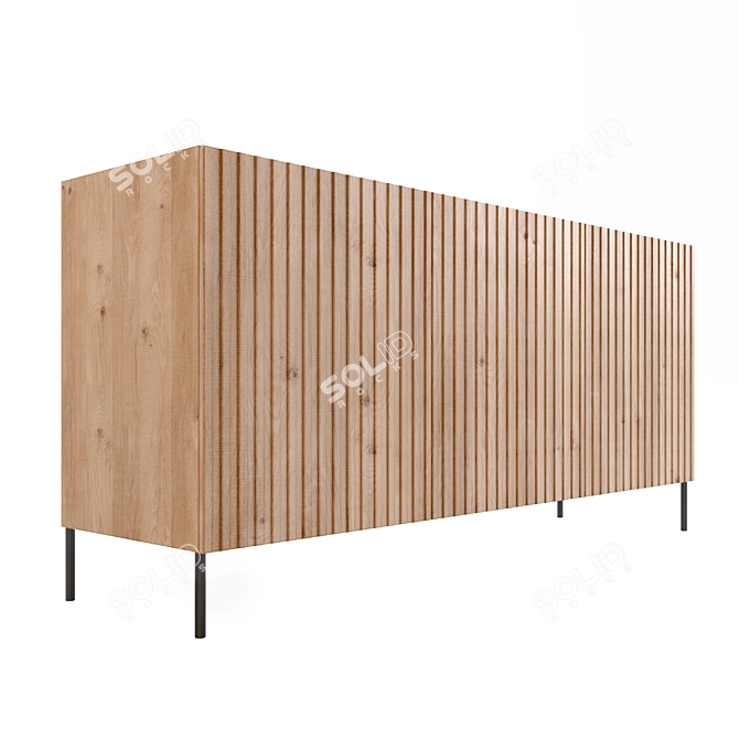 Rustic Wood Cabinet Ensemble 3D model image 5