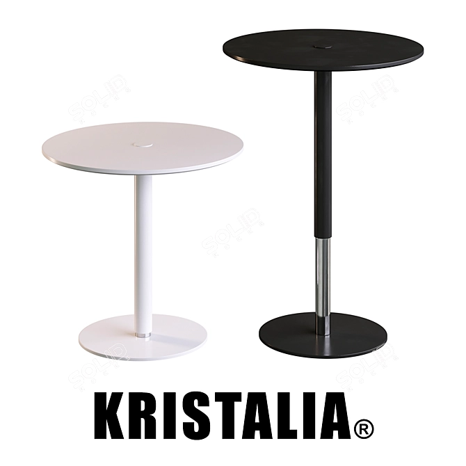 Height-Adjustable Round Coffee Table | Kristalia 3D model image 1