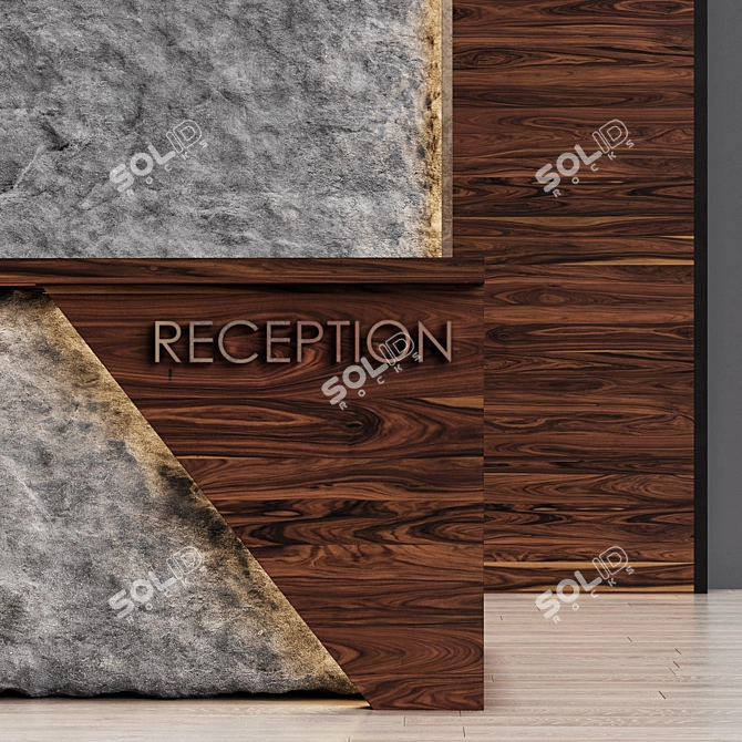 Title: Modern Reception Desk 3D model image 3