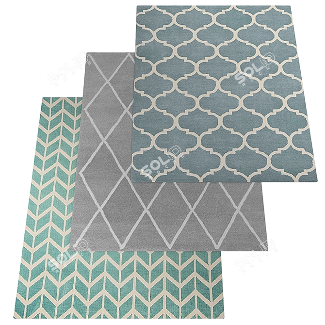 Luxury Name-Embedded Carpet Rug 3D model image 1