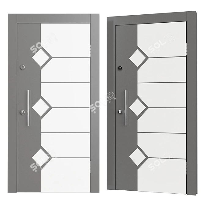 Elegant Oak Door - 01 3D model image 1