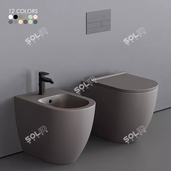 Alice Form WC: Sleek Ceramic Toilet 3D model image 1