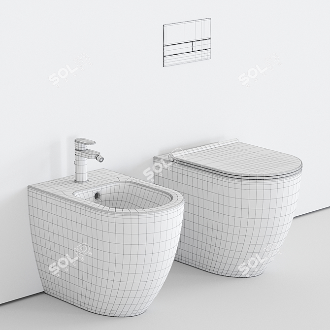 Alice Form WC: Sleek Ceramic Toilet 3D model image 5