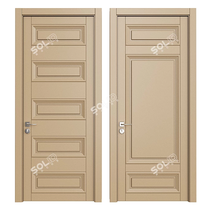 Modern Interior Wooden Doors 3D model image 1