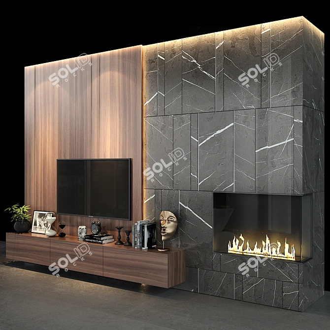 Transformable TV Wall Set 3D model image 2