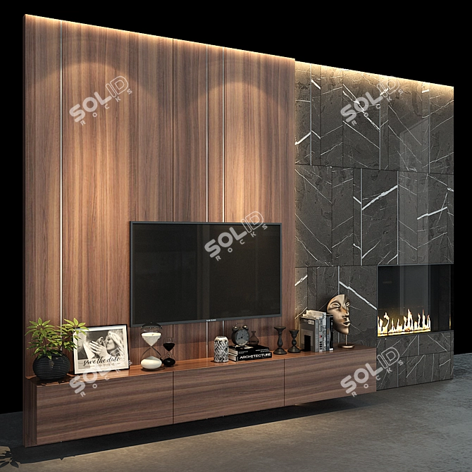 Transformable TV Wall Set 3D model image 3