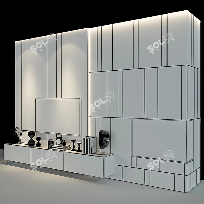 Transformable TV Wall Set 3D model image 4