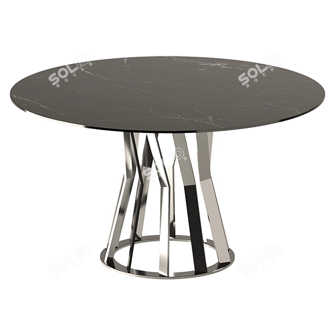 Zanaboni Ray: Gold & Chrome Table 3D model image 2