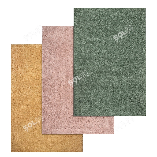 Luxury Carpet Set: High-quality Textures for Close and Far Shots 3D model image 1