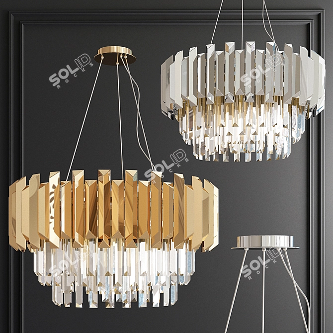 Elegant Crystal Chandelier 3D model image 1