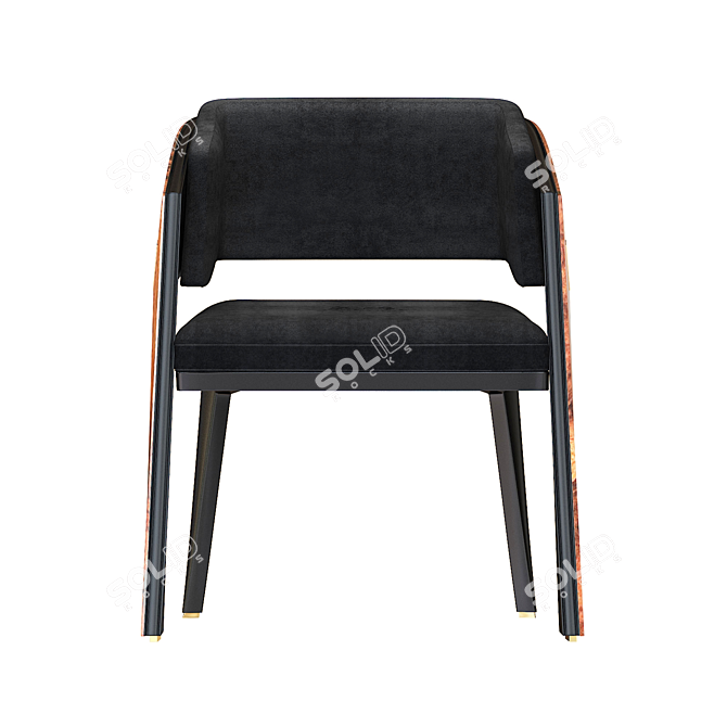 Elegant Walnut Dining Chair 3D model image 5