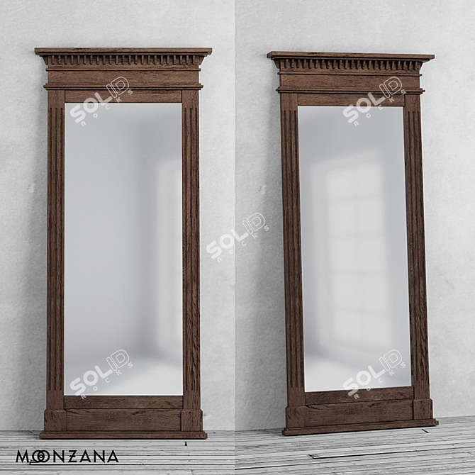 Metropolis Oak Mirror 3D model image 1