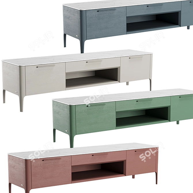 Elegant Furrific TV Storage 3D model image 2