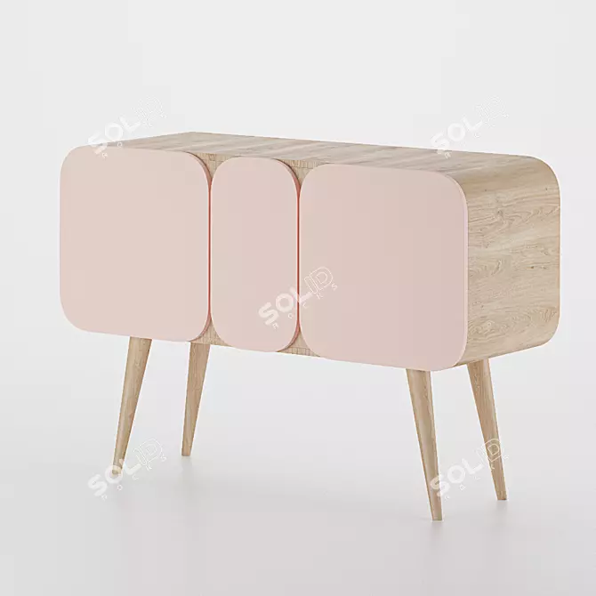 Minimal Sideboard N-02: Stylish Storage Solution 3D model image 1