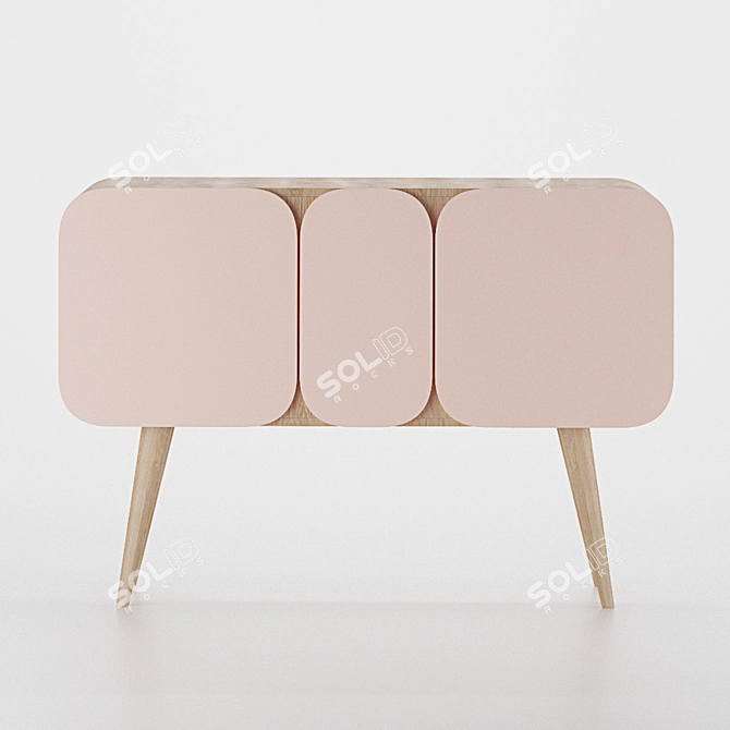 Minimal Sideboard N-02: Stylish Storage Solution 3D model image 2