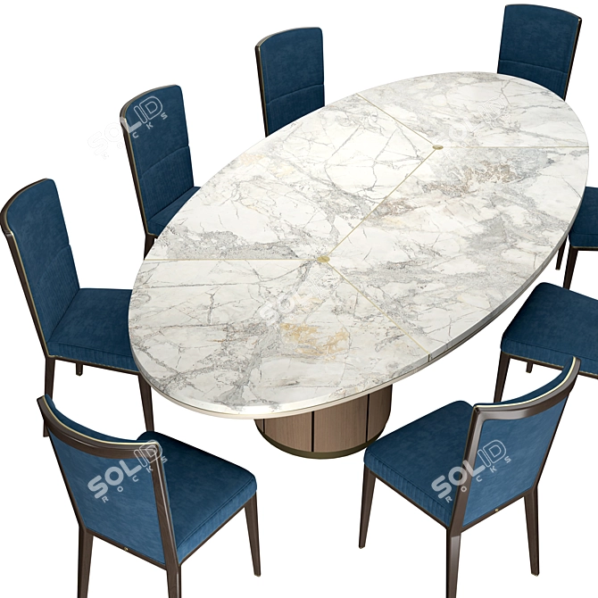 Contemporary Volpi Dining Set 3D model image 4