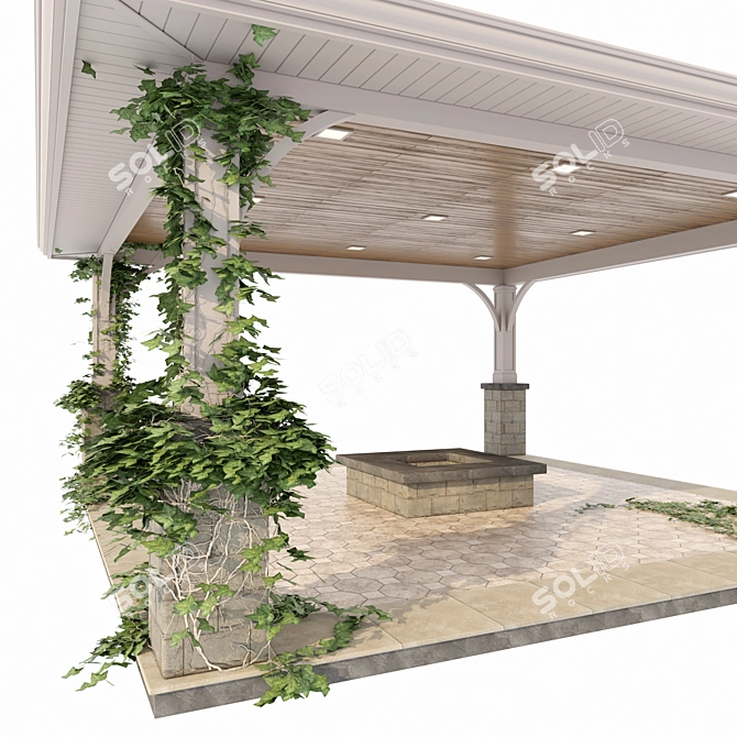 Versatile Gazebo Model, 3ds Max-Compatible 3D model image 5