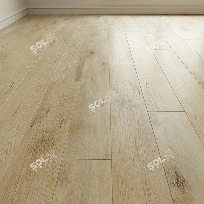 Natural Wood Laminate Parquet Flooring 3D model image 1